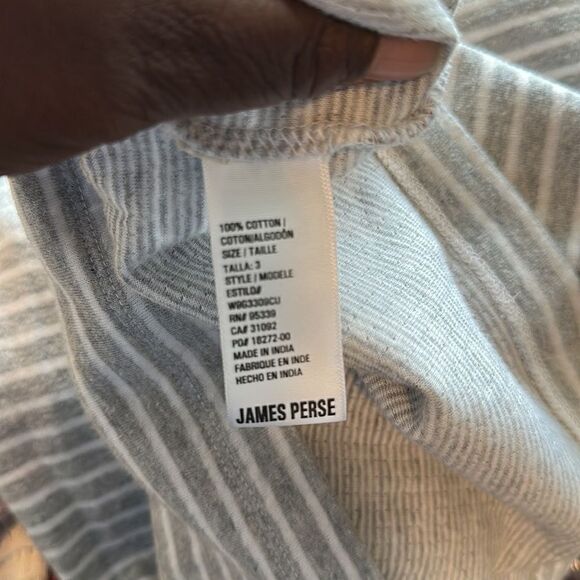 James Perse Triped Boatneck Top 3=L - Picture 5 of 6